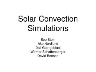 Solar Convection Simulations