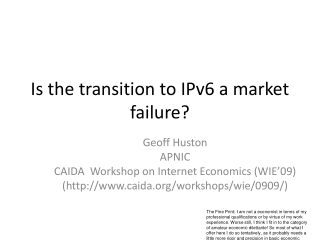 Is the transition to IPv6 a market failure?