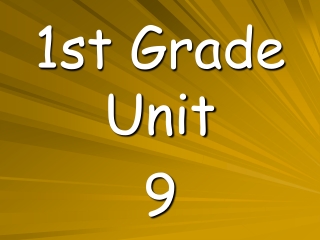 1st Grade Unit  9