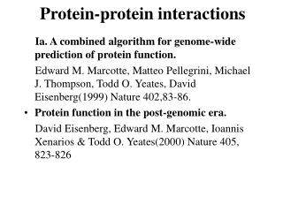 Protein-protein interactions