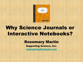 Why Science Journals or Interactive Notebooks?