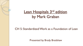 Lean Hospitals 3 rd  edition by Mark  Graban