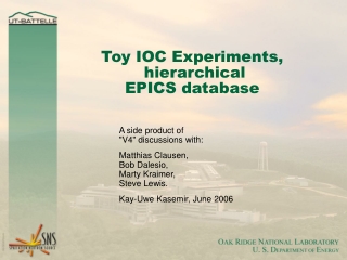 Toy IOC Experiments,  hierarchical EPICS database