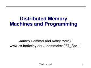 Distributed Memory  Machines and Programming