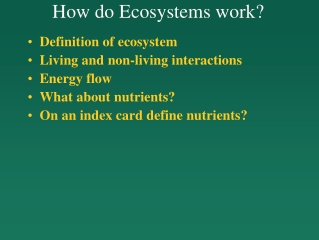 How do Ecosystems work?