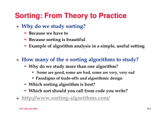 Sorting: From Theory to Practice