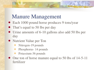 Manure Management