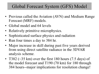 Global Forecast System (GFS) Model