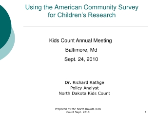 Using the American Community Survey for Children’s Research