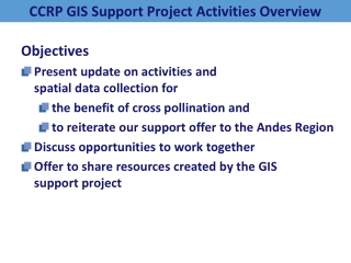 CCRP GIS  Support Project Activities  Overview