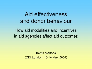 Aid effectiveness  and donor behaviour