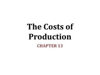 The Costs of Production