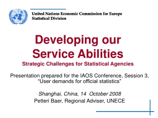 Developing our  Service Abilities Strategic Challenges for Statistical Agencies