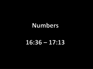 Numbers 16:36 – 17:13