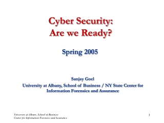 Cyber Security:  Are we Ready?