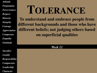 T OLERANCE