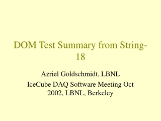 DOM Test Summary from String-18