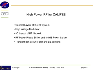 High Power RF for CALIFES