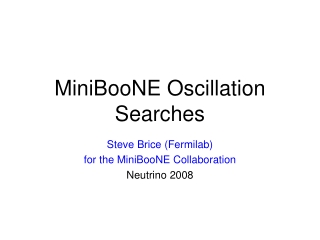 MiniBooNE Oscillation Searches