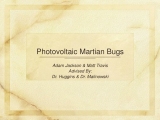 Photovoltaic Martian Bugs