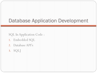 Database Application Development