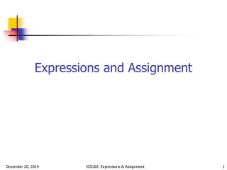 Expressions and Assignment