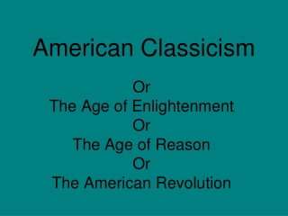 American Classicism