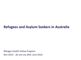 Refugees and Asylum Seekers in Australia