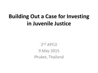 Building Out a Case for Investing in Juvenile Justice