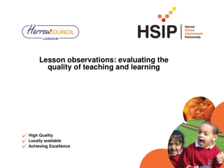 Lesson observations: evaluating the quality of teaching and learning