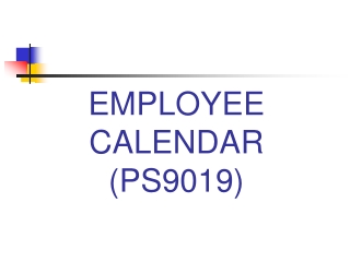 EMPLOYEE CALENDAR (PS9019)