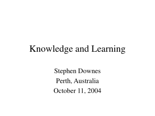 Knowledge and Learning