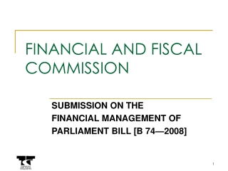 FINANCIAL AND FISCAL COMMISSION