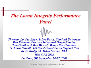 The Loran Integrity Performance Panel