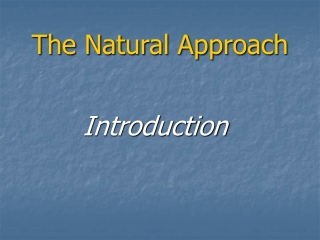 The Natural Approach