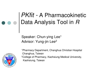 PKfit -  A Pharmacokinetic Data Analysis Tool in  R