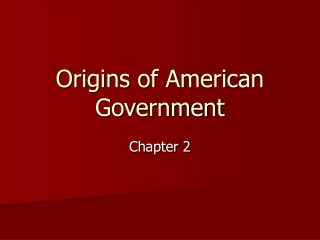 Origins of American Government