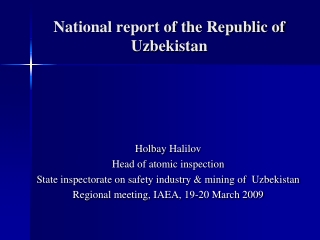 National report of the Republic of Uzbekistan