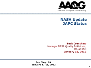 NASA Update  JAPC Status