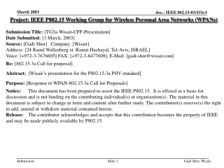 Project: IEEE P802.15 Working Group for Wireless Personal Area Networks (WPANs)