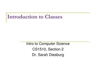 Introduction to Classes