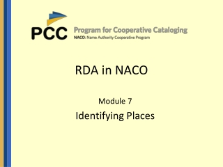 RDA in NACO