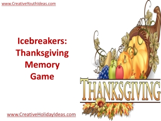 Icebreakers: Thanksgiving Memory Game