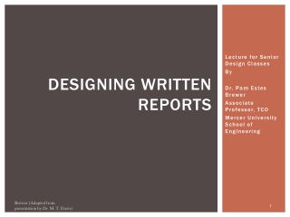 Designing Written Reports