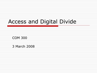 Access and Digital Divide