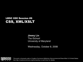 Jimmy Lin The iSchool University of Maryland Wednesday, October 8, 2008