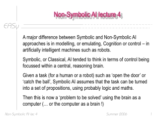 Non-Symbolic AI lecture 4