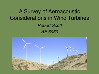 A Survey of Aeroacoustic Considerations in Wind Turbines