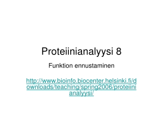 Proteiinianalyysi 8