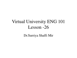 Virtual University ENG 101 Lesson -26